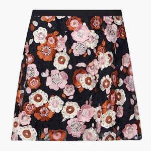 French Connection Astride Aliya Lace Mini Skirt in Moonless Night Flower App